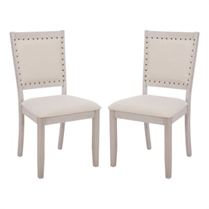 Safavieh Greyes Wood Dining Chair in Cream / Gray