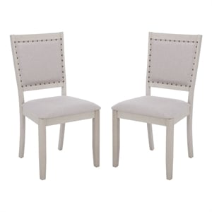 Safavieh Greyes Wood Dining Chair in Light Gray / Gray