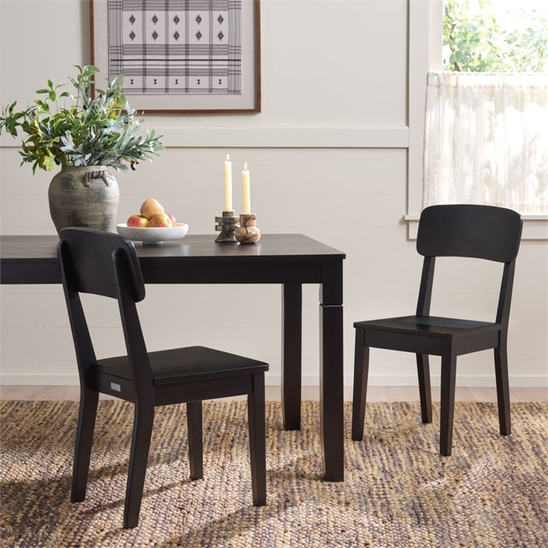 Safavieh Tevin Wood Dining Chair in Black