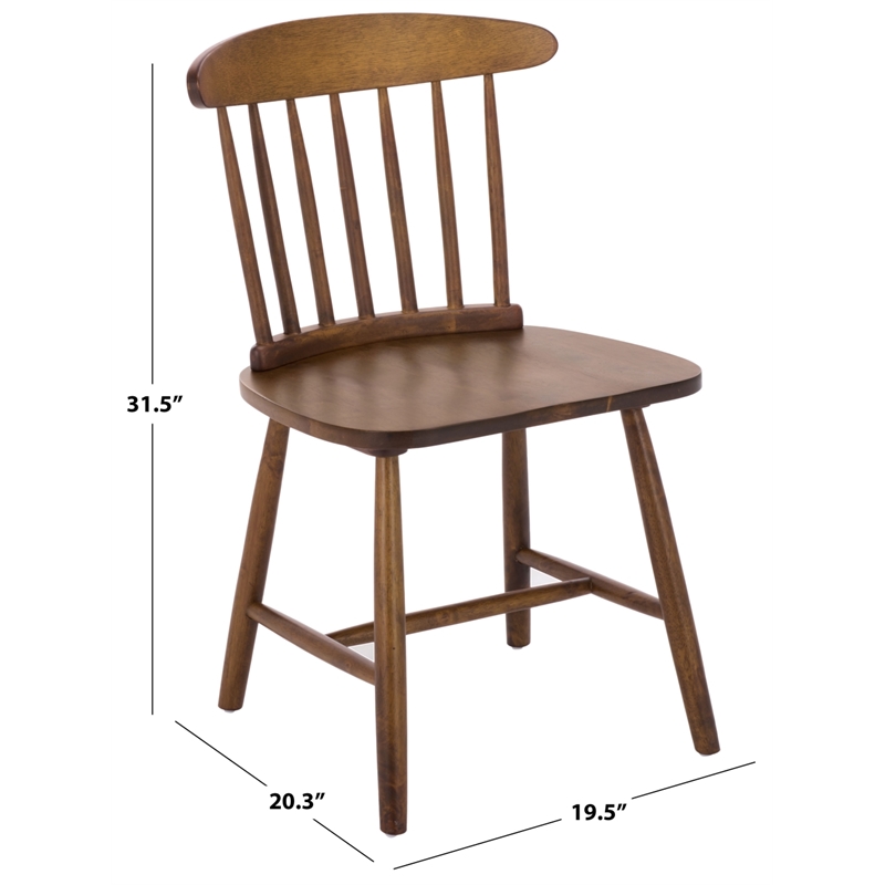 Safavieh Gregor Wood Dining Chair in Walnut