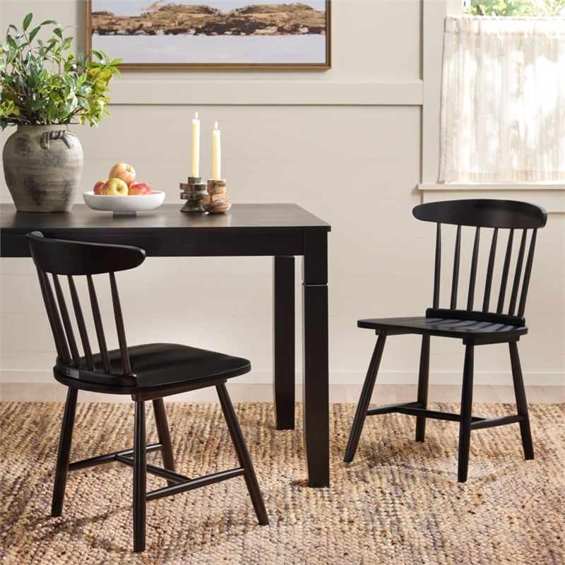Safavieh Gregor Wood Dining Chair in Black