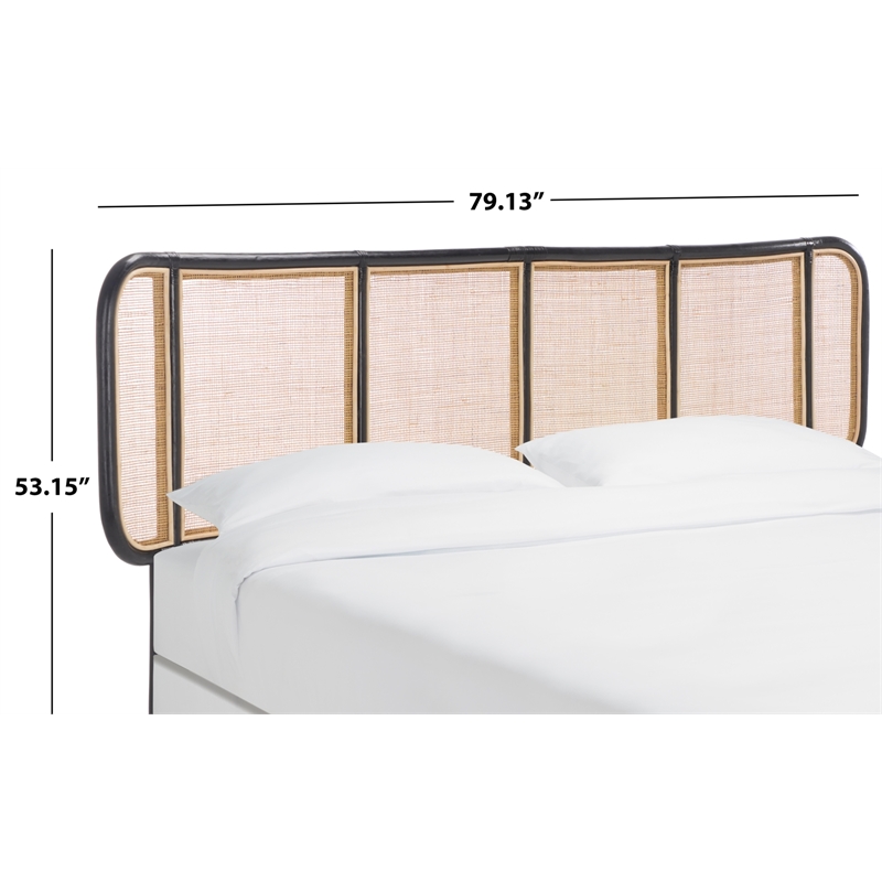 Safavieh Takuma Rattan Headboard in Black