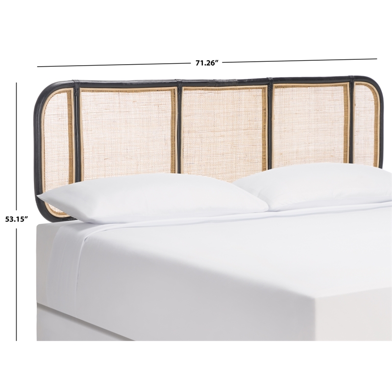 Safavieh Takuma Rattan Headboard in Black