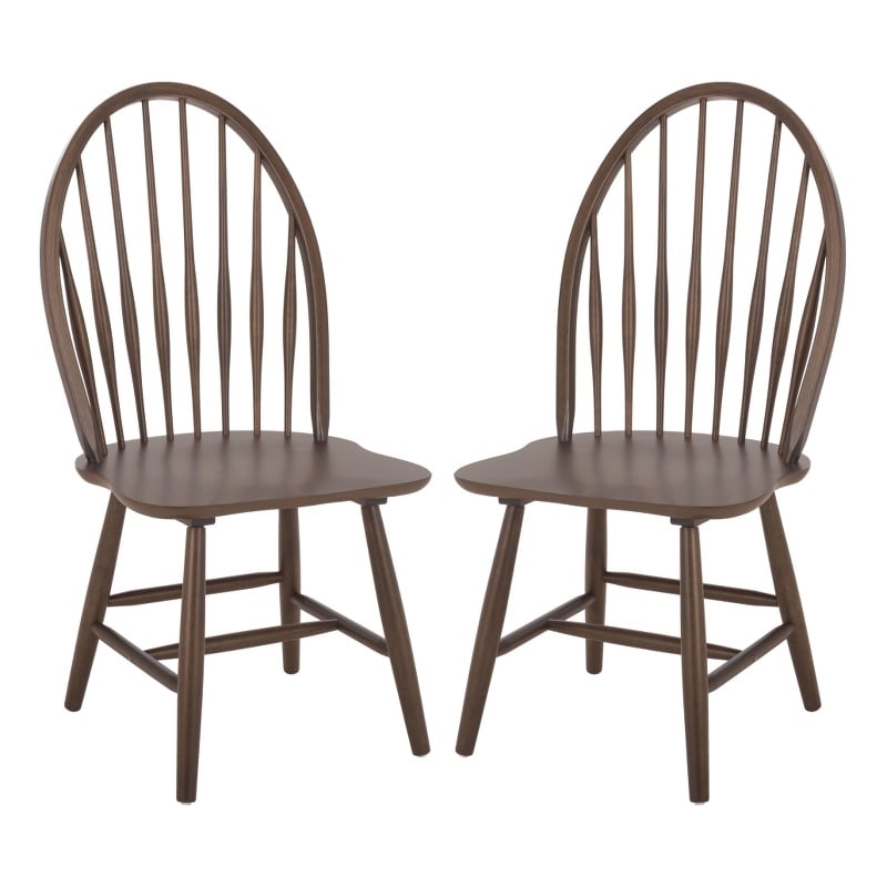 Safavieh Wendall Wood Spindle Chair in Dark Walnut