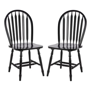 Safavieh Fazel Wood Dining Chairs in Black