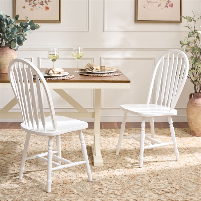 Safavieh Fazel Wood Dining Chairs in White