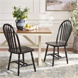 Safavieh Fazel Wood Dining Chairs in Matte Black