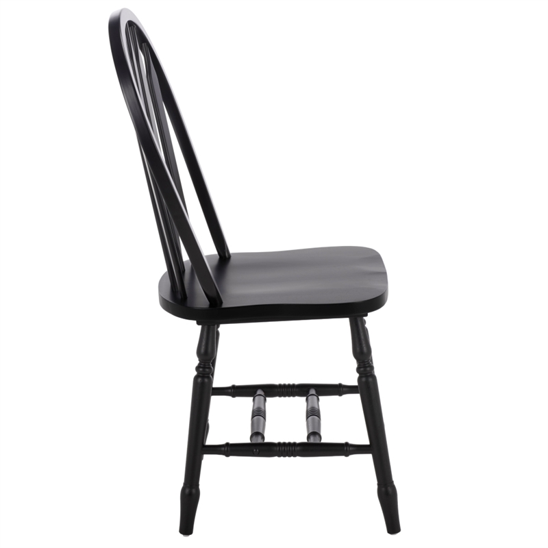 Safavieh Fazel Wood Dining Chairs in Matte Black