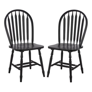 Safavieh Fazel Wood Dining Chairs in Matte Black