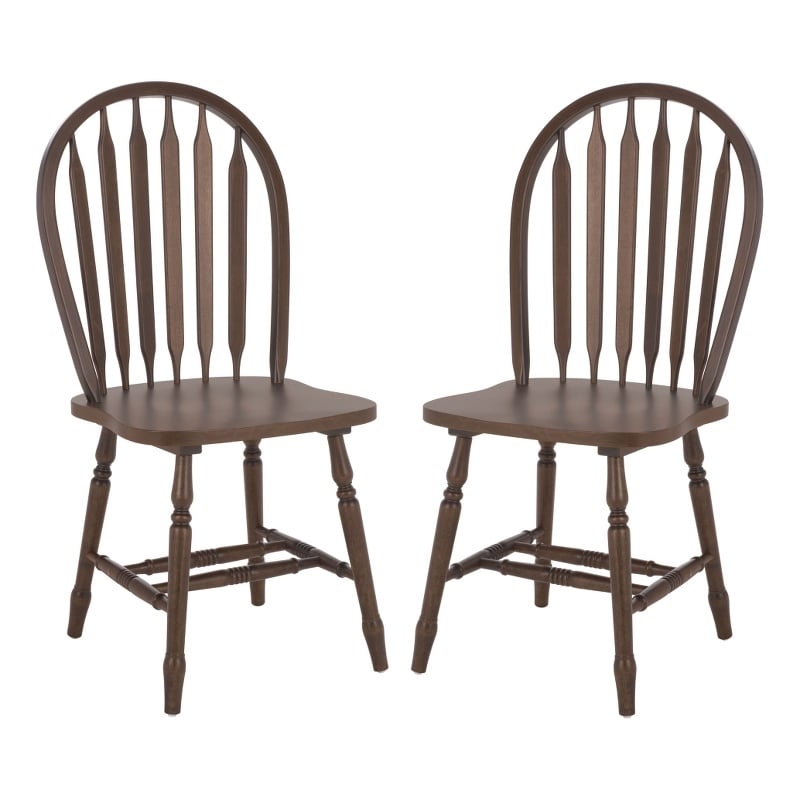 Safavieh Fazel Wood Dining Chairs in Dark Walnut