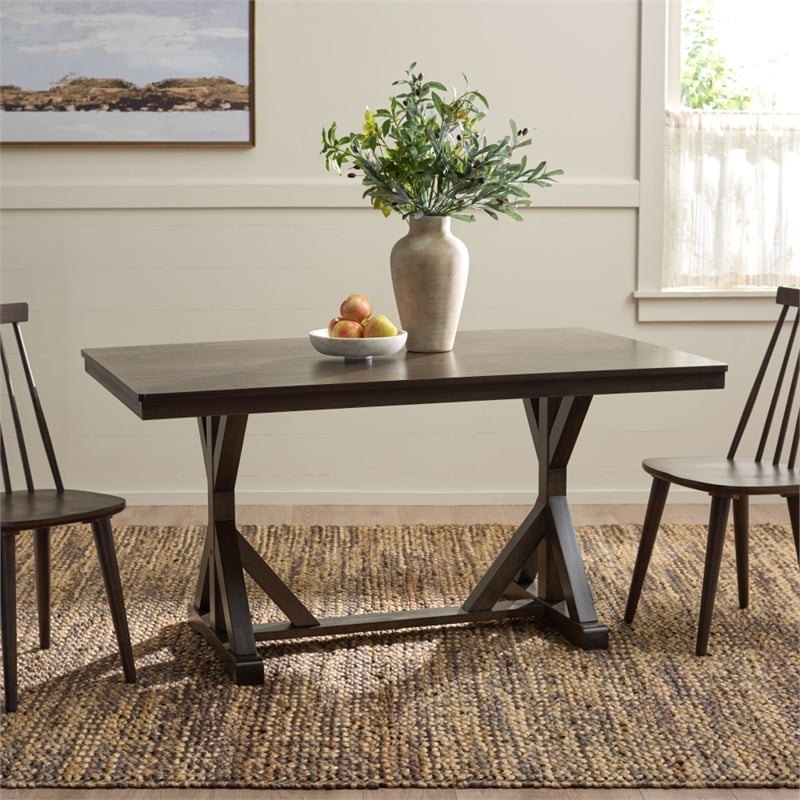 Safavieh Hildy Wood Dining Table in Ash / Brown