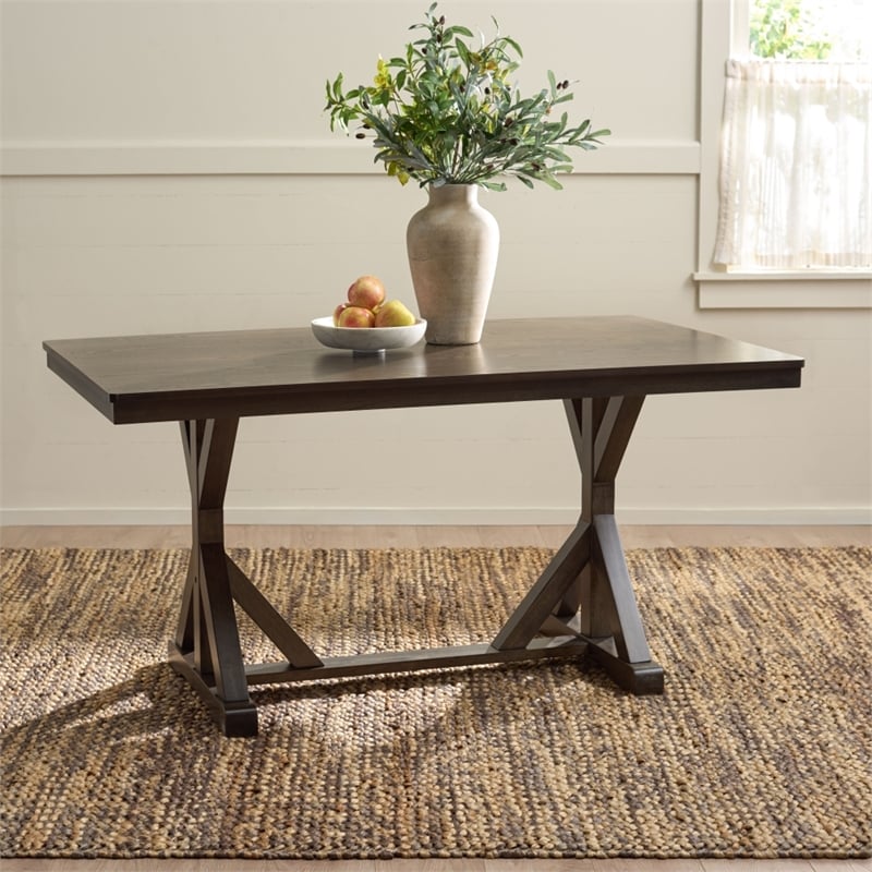 Safavieh Hildy Wood Dining Table in Ash / Brown