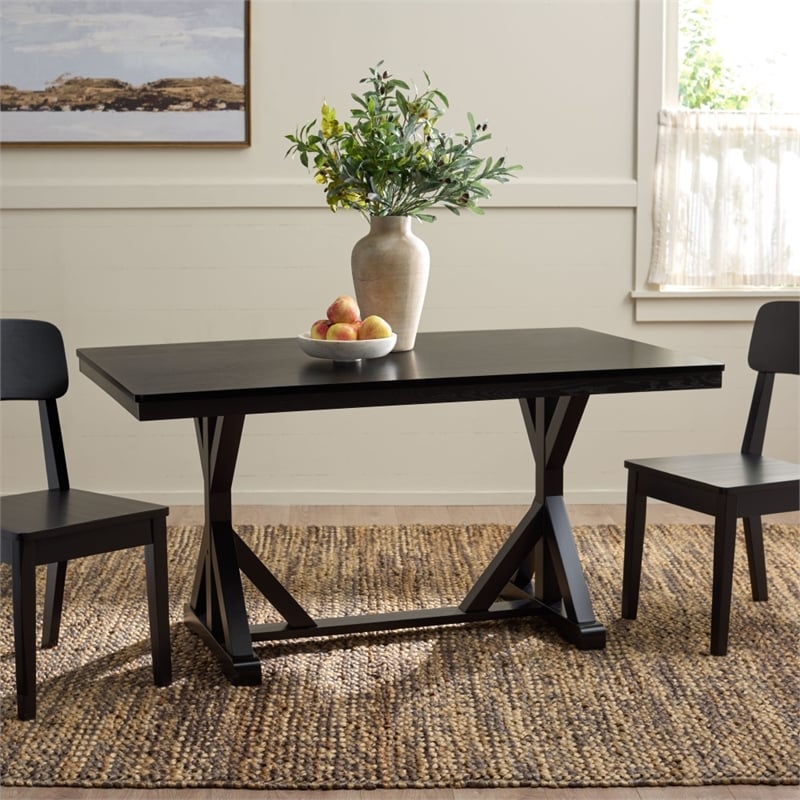 Safavieh Hildy Wood Dining Table in Black