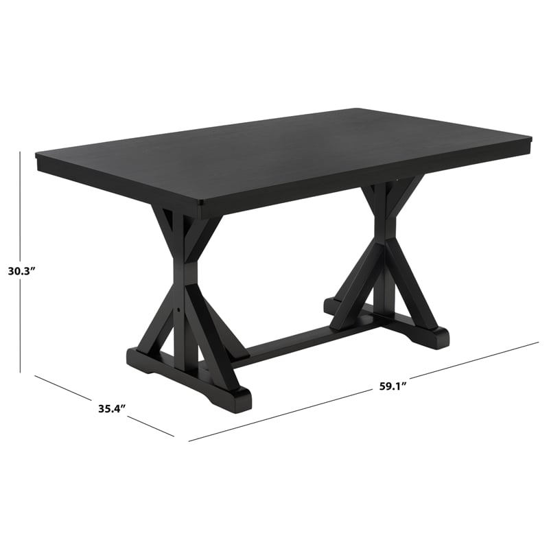 Safavieh Hildy Wood Dining Table in Black
