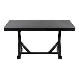 Safavieh Hildy Wood Dining Table in Black