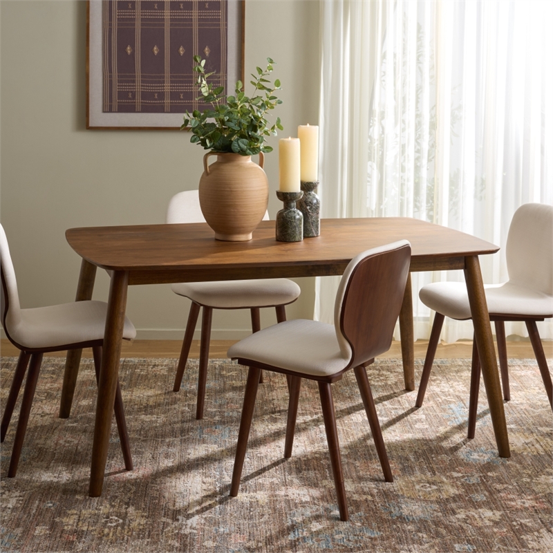 Safavieh Pelant Wood Dining Table in Walnut