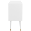 Safavieh Zack 6 Drawer Wood Dresser in White / Brass