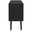 Safavieh Zack 6 Drawer Wood Dresser in Black / Brass
