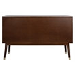 Safavieh Zack 6 Drawer Wood Dresser in Walnut / Brass
