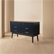 Safavieh Zack 6 Drawer Wood Dresser in Navy / Brass