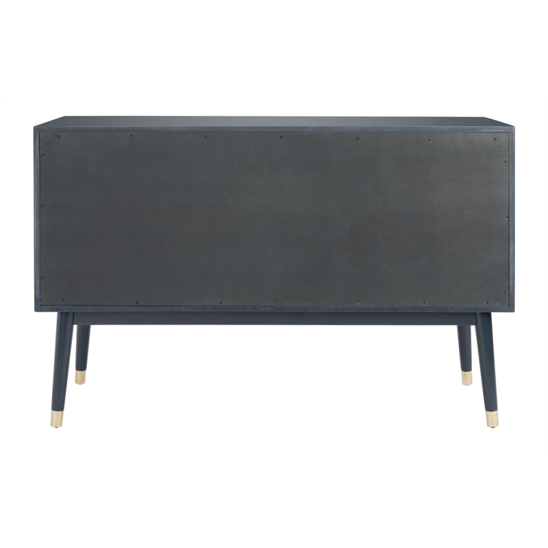 Safavieh Zack 6 Drawer Wood Dresser in Navy / Brass