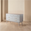 Safavieh Zack 6 Drawer Wood Dresser in Gray / Brass