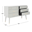 Safavieh Zack 6 Drawer Wood Dresser in Gray / Brass