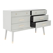 Safavieh Zack 6 Drawer Wood Dresser in Gray / Brass