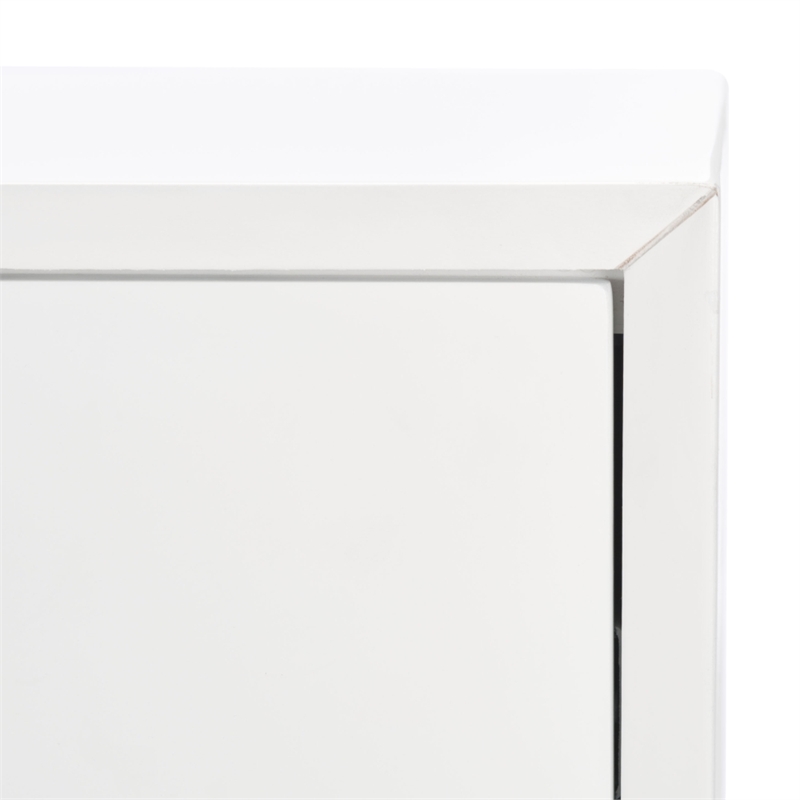 Safavieh Zack 6 Drawer Wood Dresser in White / Silver