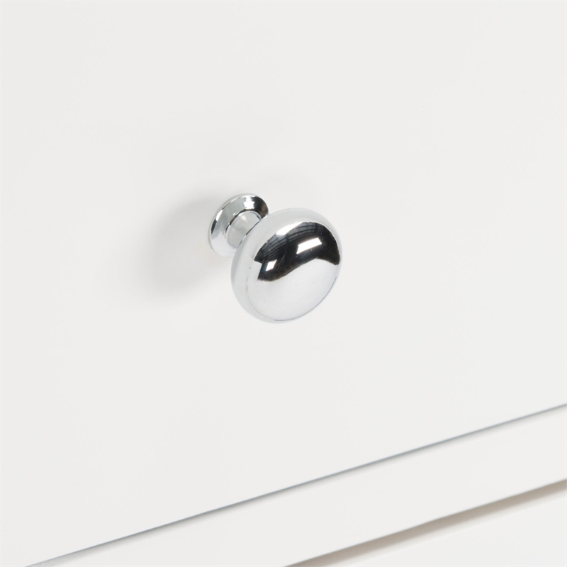 Safavieh Zack 6 Drawer Wood Dresser in White / Silver
