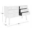 Safavieh Zack 6 Drawer Wood Dresser in White / Silver