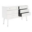 Safavieh Zack 6 Drawer Wood Dresser in White / Silver