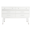 Safavieh Zack 6 Drawer Wood Dresser in White / Silver
