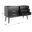 Safavieh Zack 6 Drawer Wood Dresser in Black / Silver