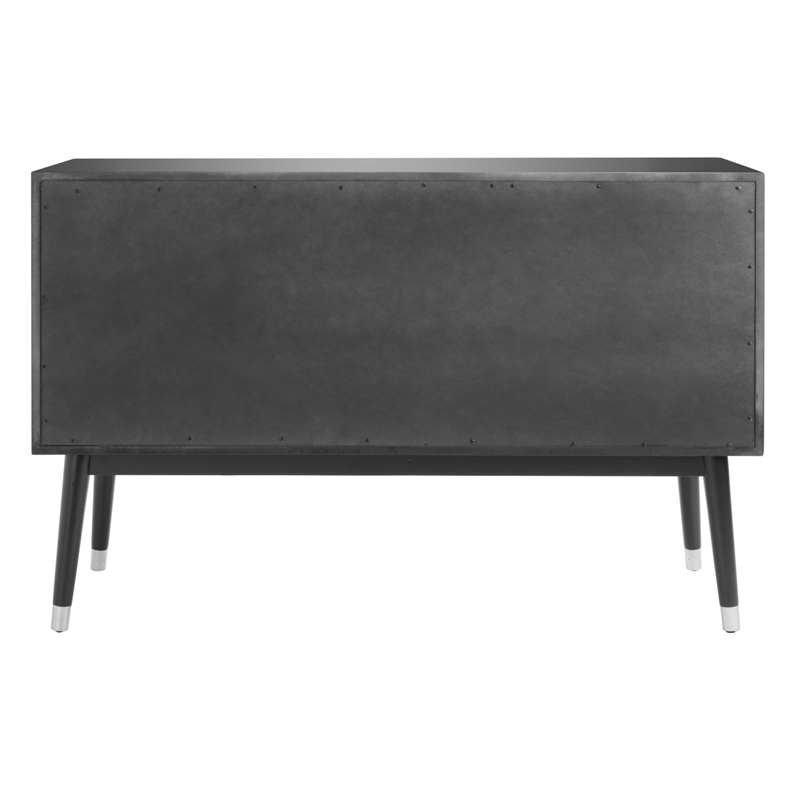 Safavieh Zack 6 Drawer Wood Dresser in Black / Silver