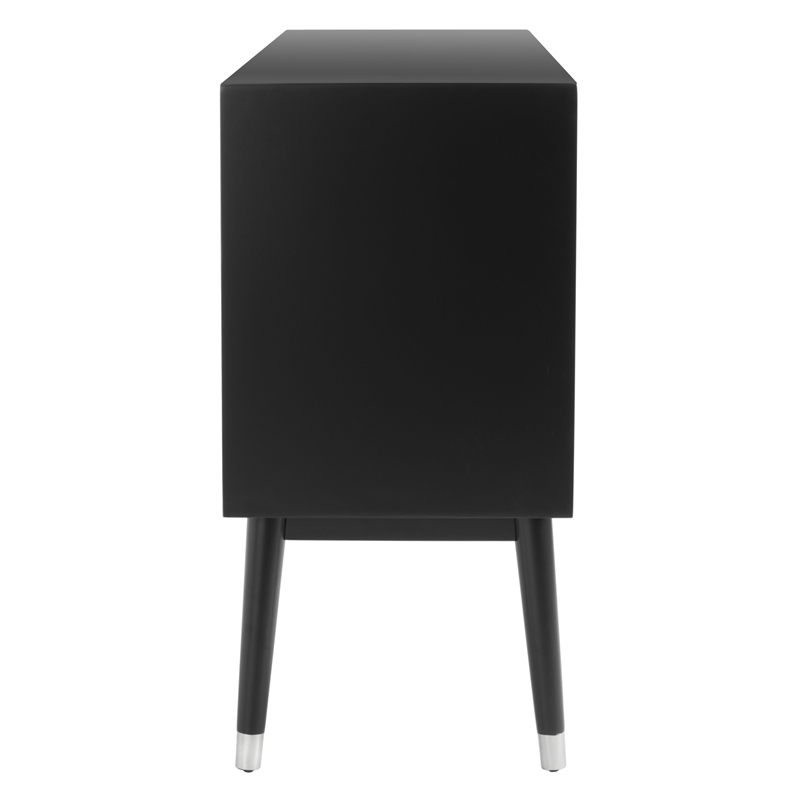Safavieh Zack 6 Drawer Wood Dresser in Black / Silver