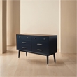 Safavieh Zack 6 Drawer Wood Dresser in Navy / Silver
