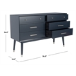 Safavieh Zack 6 Drawer Wood Dresser in Navy / Silver
