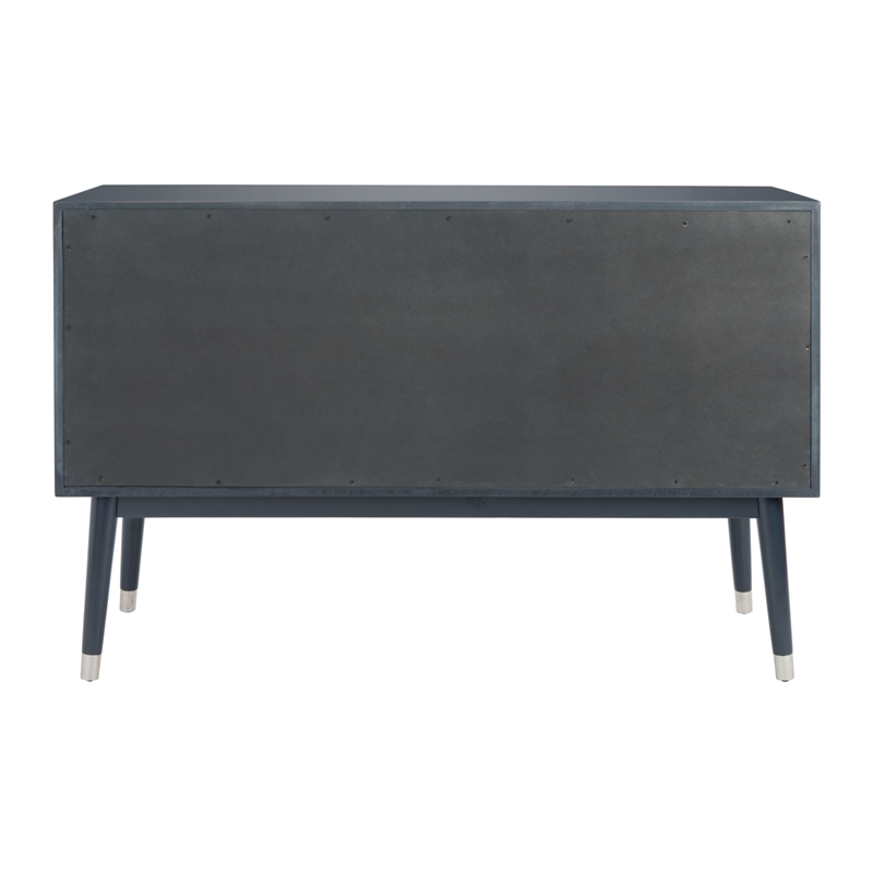 Safavieh Zack 6 Drawer Wood Dresser in Navy / Silver