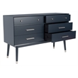 Safavieh Zack 6 Drawer Wood Dresser in Navy / Silver