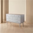 Safavieh Zack 6 Drawer Wood Dresser in Gray / Silver