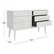 Safavieh Zack 6 Drawer Wood Dresser in Gray / Silver