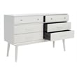 Safavieh Zack 6 Drawer Wood Dresser in Gray / Silver