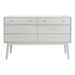 Safavieh Zack 6 Drawer Wood Dresser in Gray / Silver