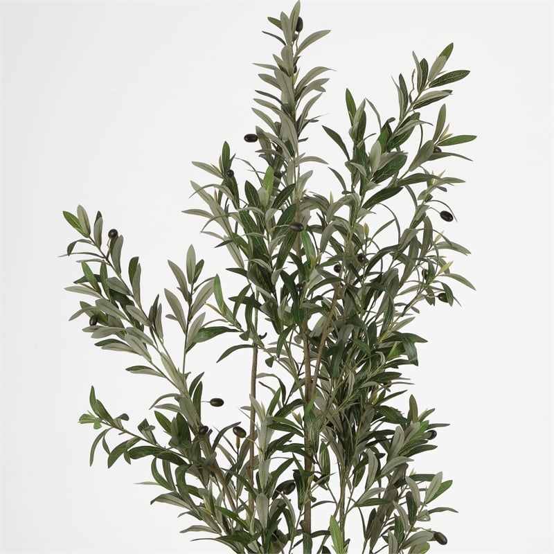 Safavieh Faux 71'' Plastic Olive Tree in Green / Black