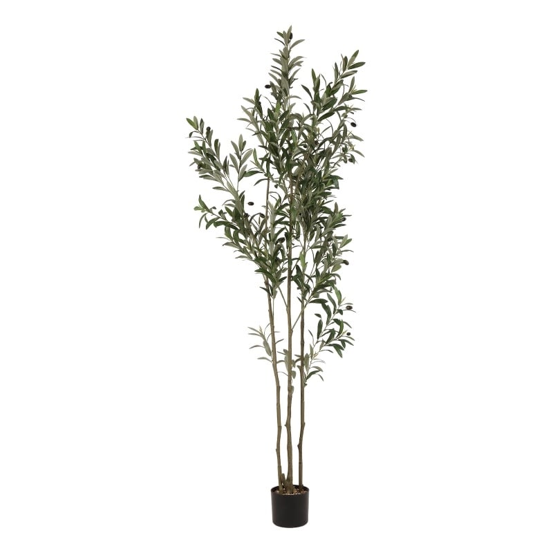 Safavieh Faux 71'' Plastic Olive Tree in Green / Black