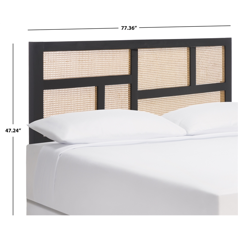 Safavieh Nariely Rattan Headboard in Black