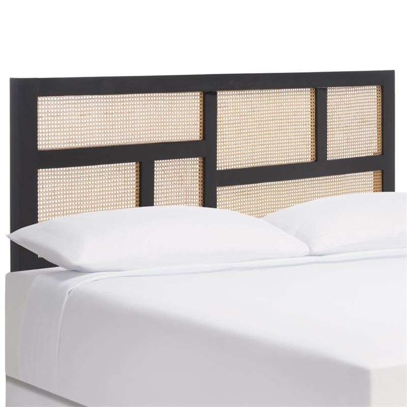 Safavieh Nariely Rattan Headboard in Black