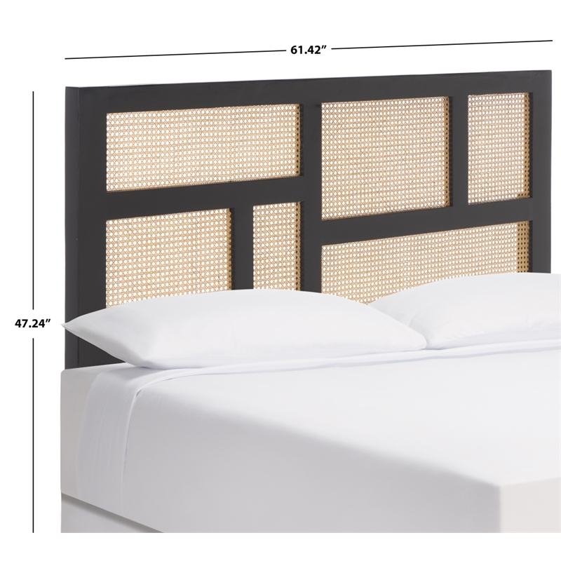 Safavieh Nariely Rattan Headboard in Black