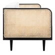 Safavieh Petroski French Cane Rattan Sofa in Black / Natural